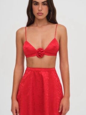 For Love & Lemons Otessa Rose Bralette and Mini Skirt 🌹